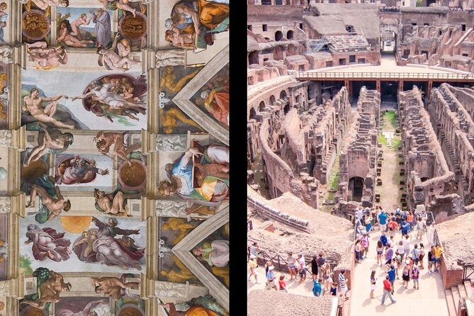 1-Day Rome: Vatican & Colosseum Tour with Transport - Vatican Museums: get in, follow the route, and use the headsets